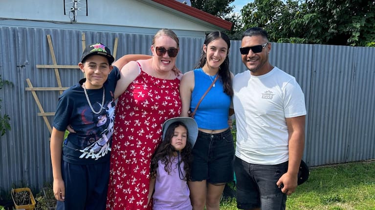 The Tohovaka family before Kole's stroke: Thomas, Sophia, Maximus, Ella and Kole.