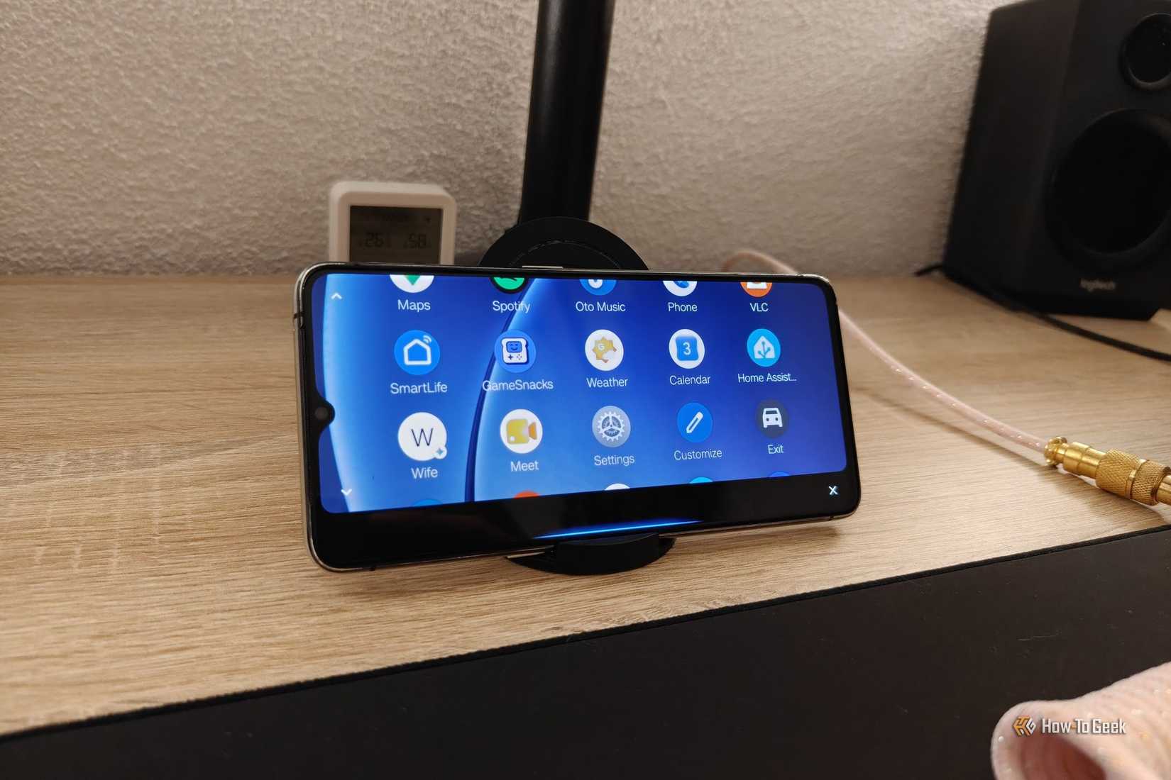 Android Auto being hosted on an Android phone.