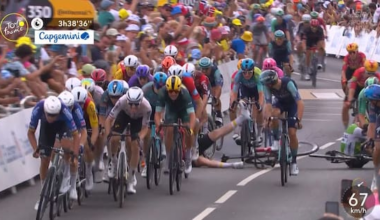 Nasty crash mars finish of Tour de France stage