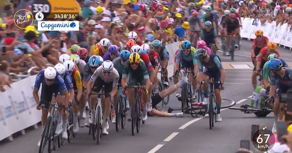 Nasty crash mars finish of Tour de France stage