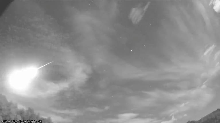 Tuesday night's fireball seen from Waikato's Crystal Lake Observatory.