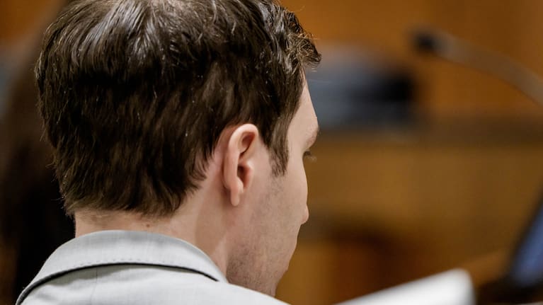 Tyler Robinson, who is accused in the fatal shooting of Charlie Kirk, listens during a preliminary hearing at the Fourth District Courthouse in Provo, Utah.