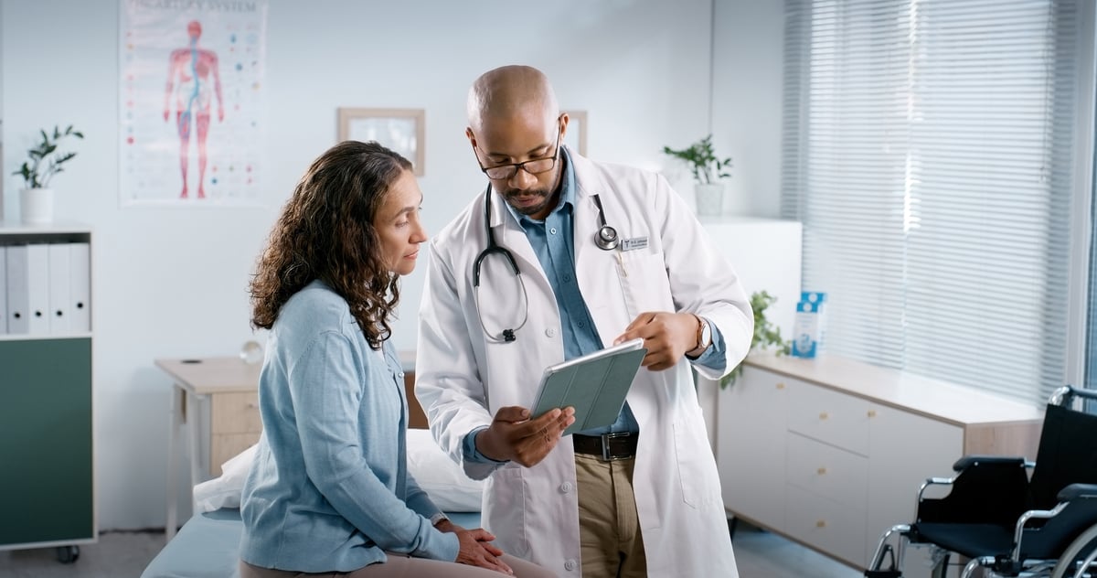 Doctor and patient talking.