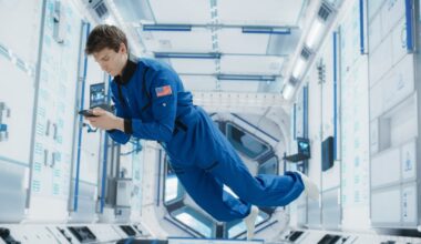 An astronaut in space.