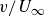 v divided by upper U Subscript normal infinity