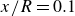 x divided by upper R equals 0.1