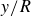 y divided by upper R