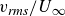 v Subscript italic rms Baseline divided by upper U Subscript normal infinity