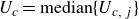 upper U Subscript c Baseline equals normal m normal e normal d normal i normal a normal n StartSet upper U Subscript c comma j Baseline EndSet