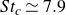 upper S t Subscript c Baseline asymptotically equals 7.9
