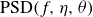 normal upper P normal upper S normal upper D left parenthesis f comma eta comma theta right parenthesis