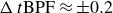 normal upper Delta t normal upper B normal upper P normal upper F almost equals plus or minus 0.2