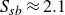 upper S Subscript s b Baseline almost equals 2.1