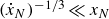 left parenthesis ModifyingAbove x With dot Subscript upper N Baseline right parenthesis Superscript negative 1 divided by 3 Baseline much less than x Subscript upper N