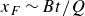 x Subscript upper F Baseline tilde upper B t divided by upper Q