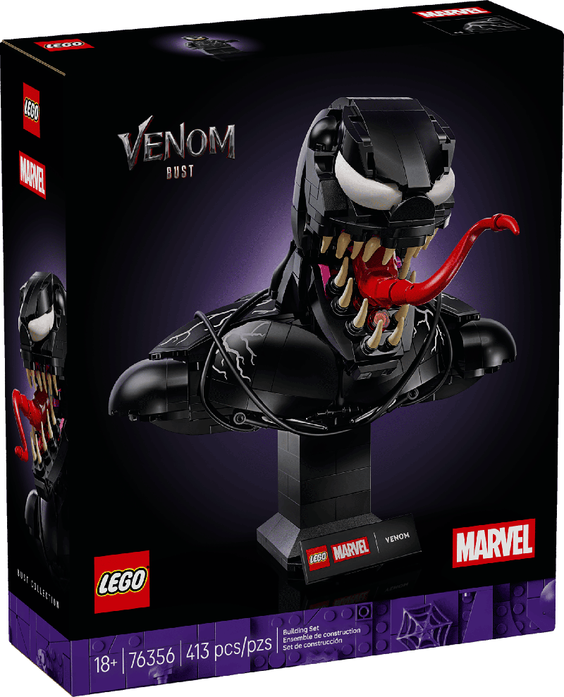 Sony Spider-Man Universe Venom LEGO bust set.