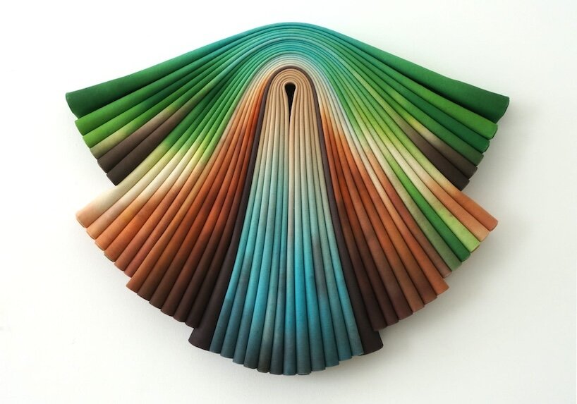 where folded canvas carries memory: susan maddux