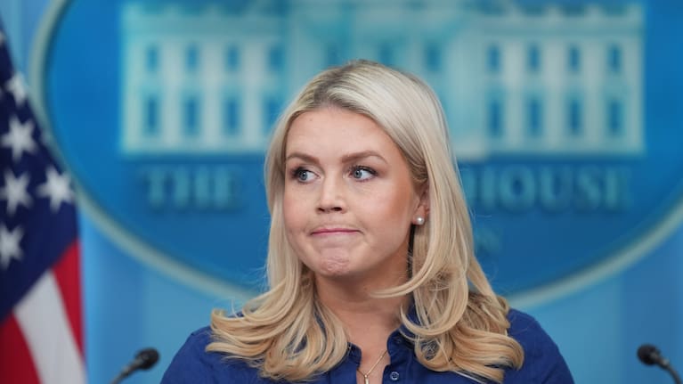 White House press secretary Karoline Leavitt speaks with reporters in the James Brady Press Briefing Room at the White House, Wednesday, April 8, 2026, in Washington.