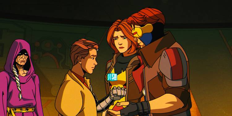 Jean Grey, Cyclops, Nathan Summers, and Mother Askani in X-Men '97 Season 2 Episode 2