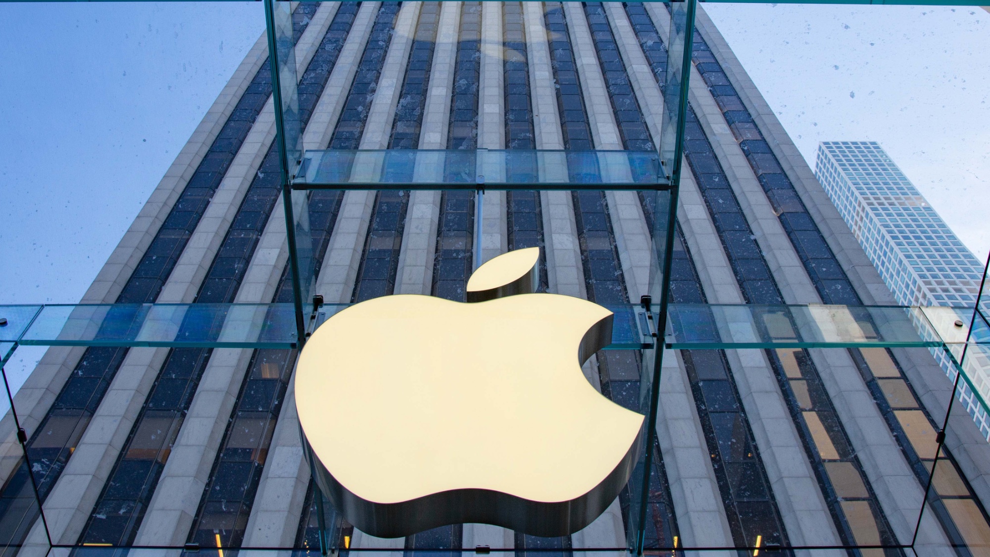 Apple logo on Apple Store