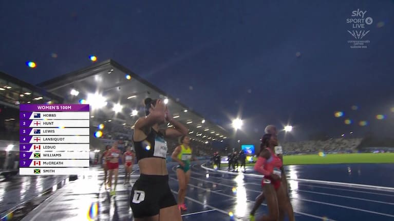 Zoe Hobbs wins gold in the 100m