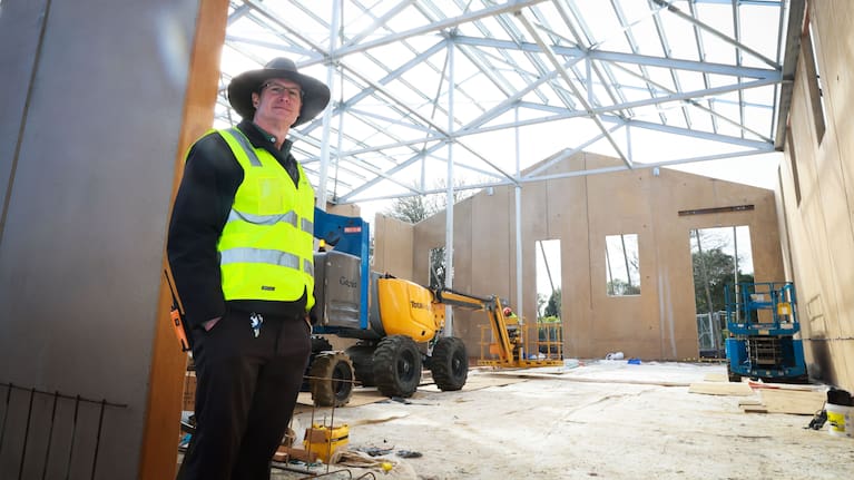 Zoo director Dr Baird Fleming says the new giraffe barn will be a gamechanger. (Source: Mark Taylor / Waikato Times)