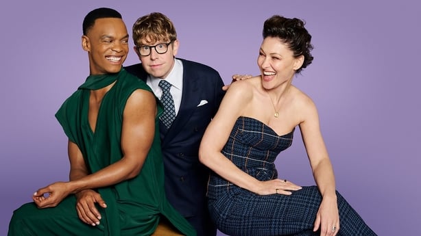 (L-R) Johannes Radebe, Josh Widdicombe, and Emma Willis Photo: BBC/Ray Burmiston