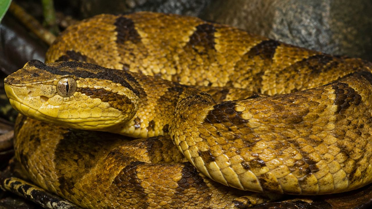Image: AI Generated 1. Golden lancehead (Bothrops insularis)