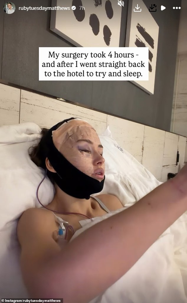 Immediately following the surgery, she had difficulties moving her mouth and speaking