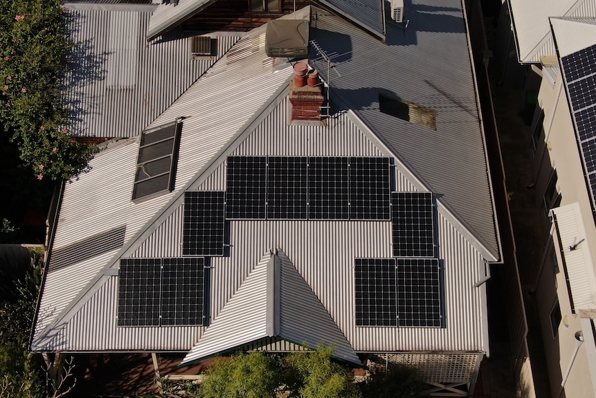 Solar panels on rooftop.