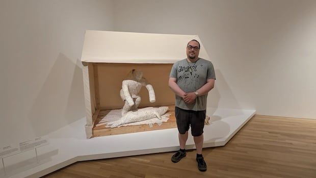 Artist highlights Nunavut's food insecurity with a receipt-covered sculpture