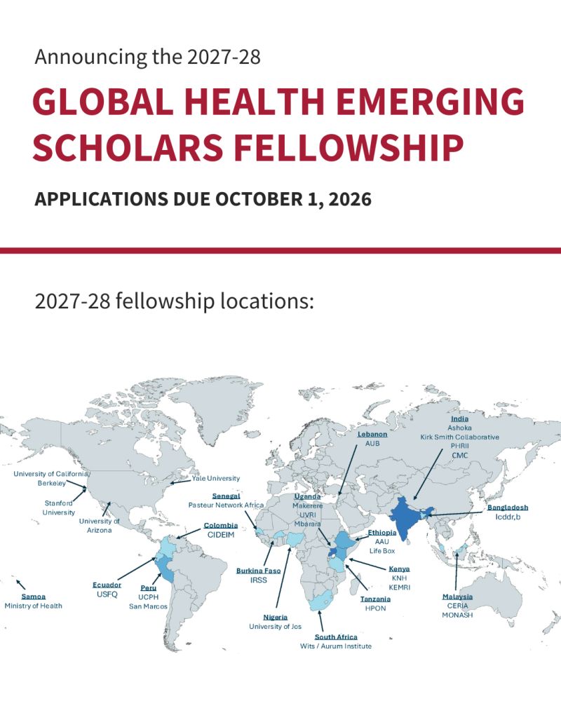 Global Health Emerging Scholars (GHES) Fellowship 2026–2027: NIH-Supported Global Health Research Training Opportunity
