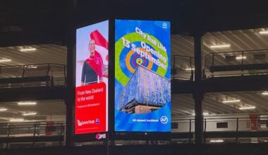 AT billboard reveals official City Rail Link opening date in September