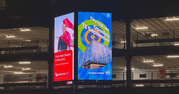 AT billboard reveals official City Rail Link opening date in September