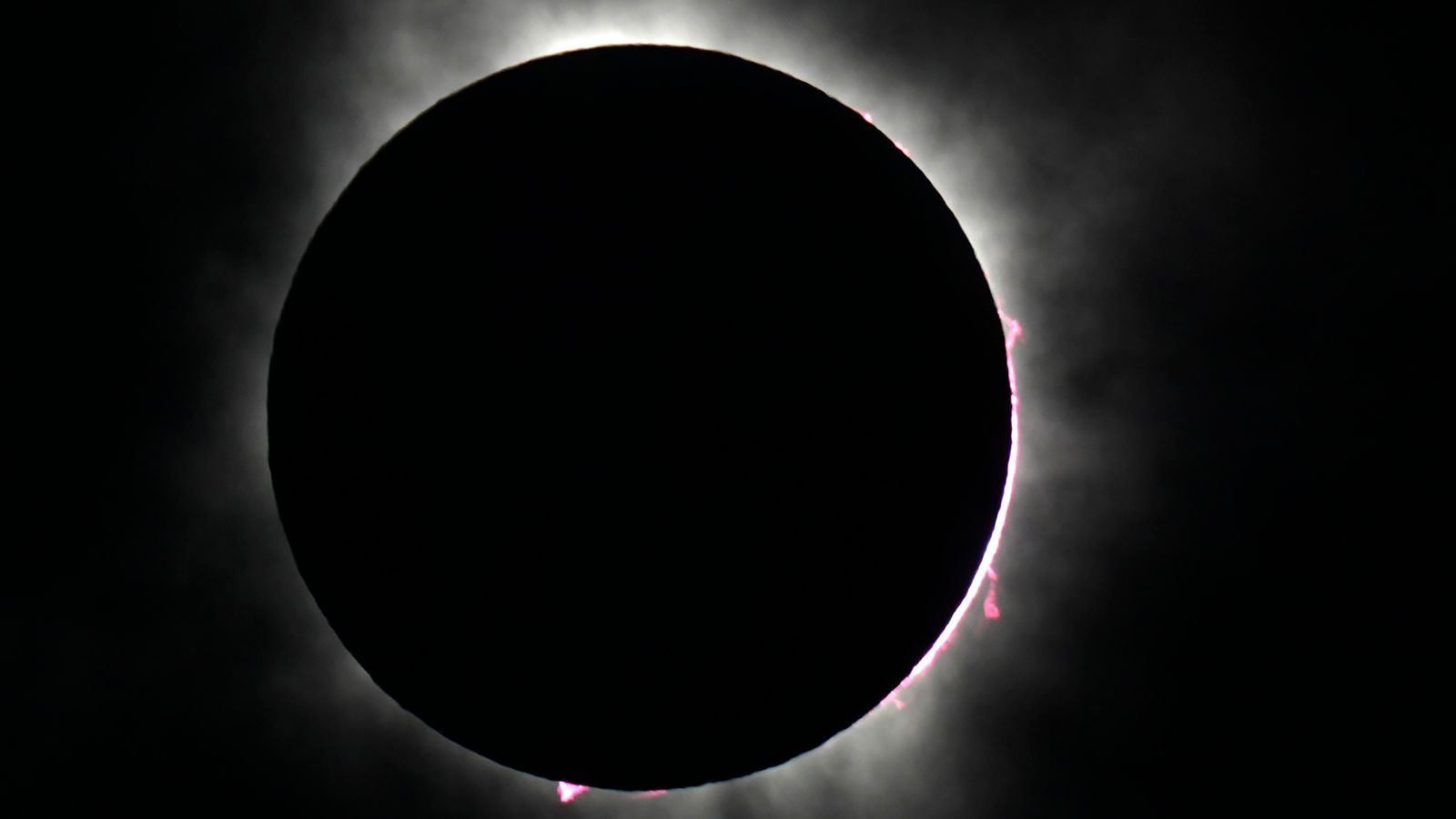 The moon covers the sun during a total solar eclipse, as seen from Texas in 2024. File pic: AP