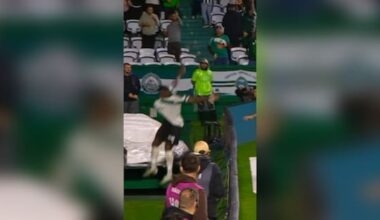 Footballer falls down tunnel while celebrating disallowed goal