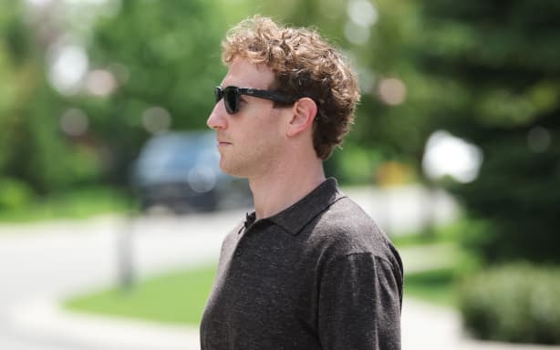 SUN VALLEY, IDAHO - JULY 09: CEO of Meta Platforms Mark Zuckerberg attends the Allen & Company Sun Valley Conference at the Sun Valley Lodge on July 9, 2026 in Sun Valley, Idaho. Every year, some of the world's wealthiest and most powerful figures from the media, finance, technology, and political spheres converge at the Sun Valley Resort for the exclusive week-long conference hosted by boutique investment bank Allen & Co. Kevin Dietsch/Getty Images/AFP (Photo by Kevin Dietsch / GETTY IMAGES NORTH AMERICA / Getty Images via AFP)