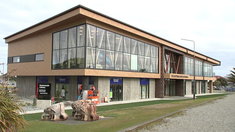 The $24 million Greymouth library, which opened recently on the riverfront.