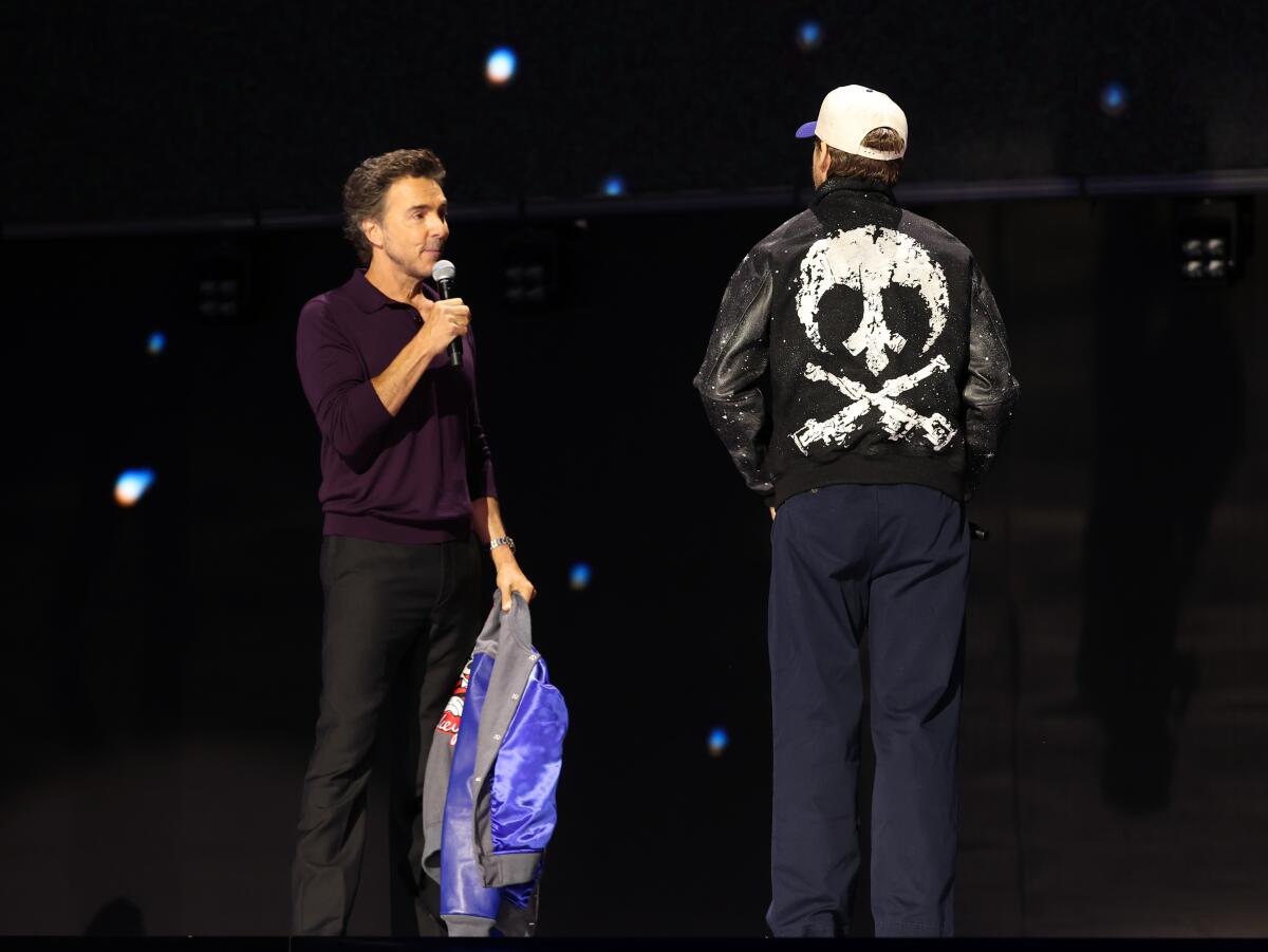 Shawn Levy and Ryan Gosling on stage