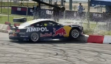 Ford Mustang V8 Supercar shunts during Red Bull Showrun
