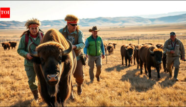 In 1987, Fort Peck tribes returned over 100 bison to 5,800 acres; decades later they stopped hunting their own herd to restore the original cultural purpose | World News