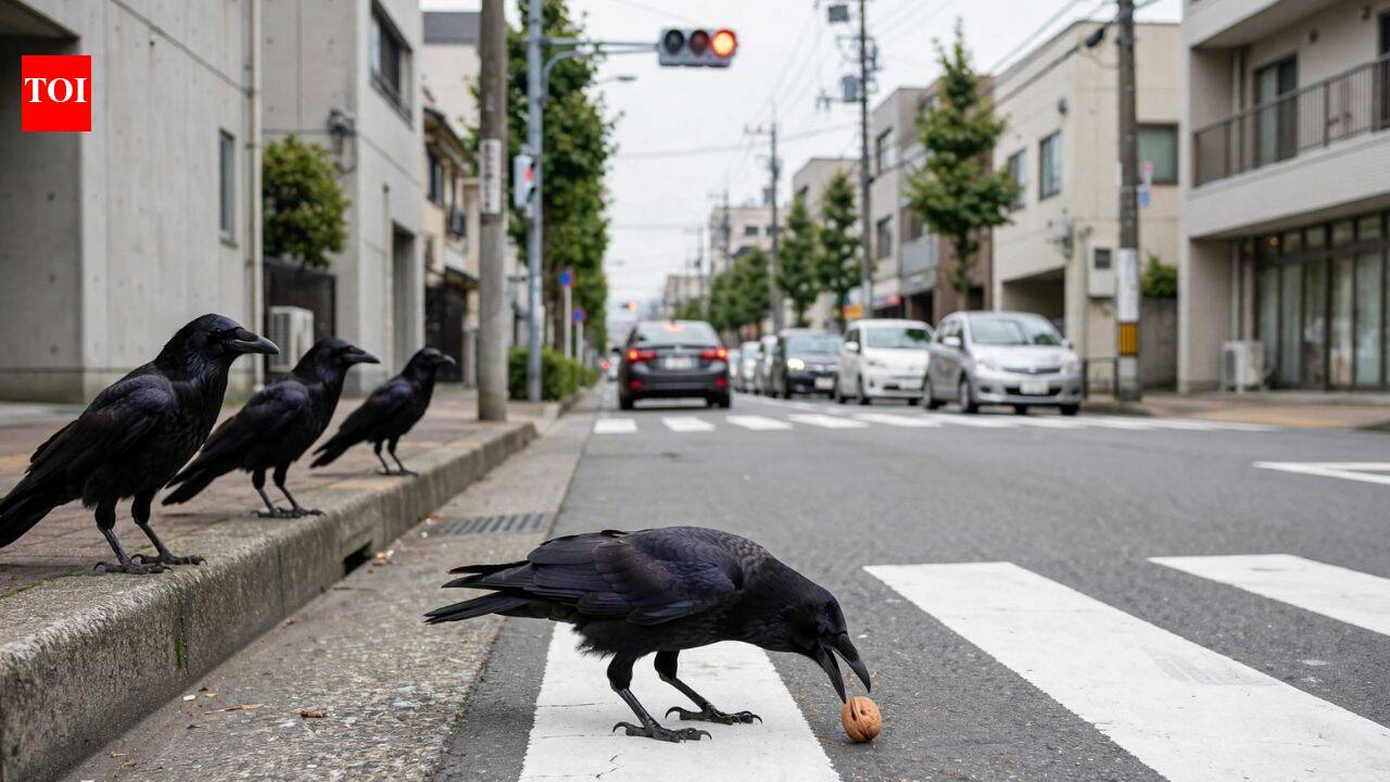 Japanese Carrion crows have found a clever way to crack hard walnuts, turning passing cars into their own nutcrackers |