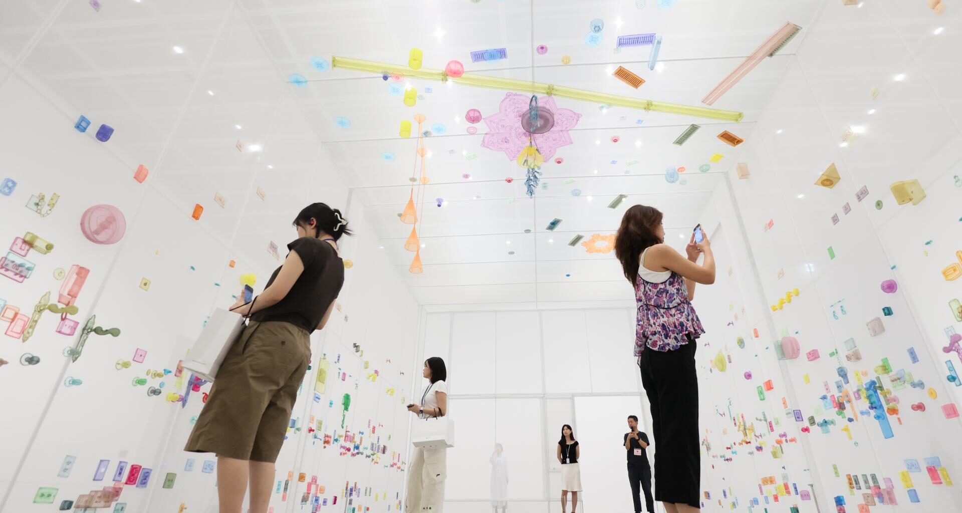 Visitors look around Do Ho Suh