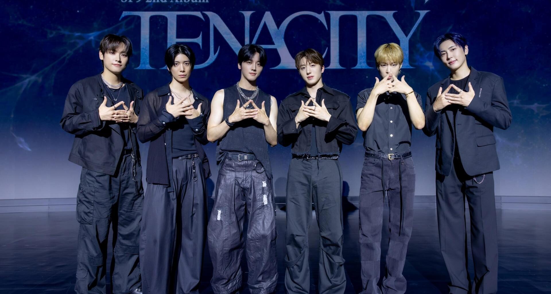 Members of K-pop boy band SF9, from left, Inseong, Hwiyoung, Youngbin, Chani, Dawon and Jaeyoon pose for a media showcase in Cube Convention Center, Mapo District, Seoul, Wednesday. Courtesy of FNC Entertainment