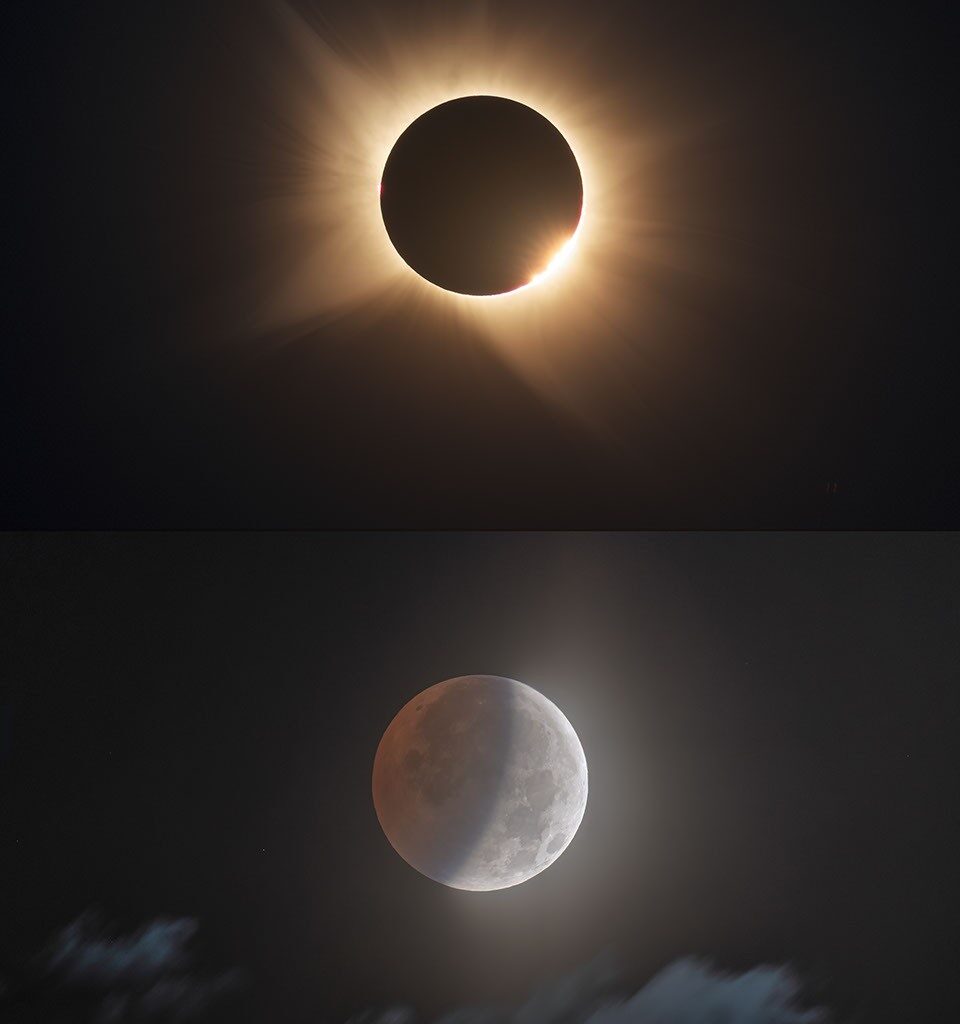 APOD: 2026 August 29 - Eclipse Pair