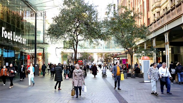 Interest rate hikes may reduce consumer spending in places like Sydney's Pitt Street Mall (pictured).