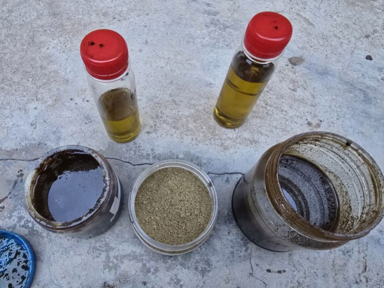 A mixture of ground leaves, oil, and honey prescribed as a remedy by a practitioner of herbal medicine [Al Jazeera]
