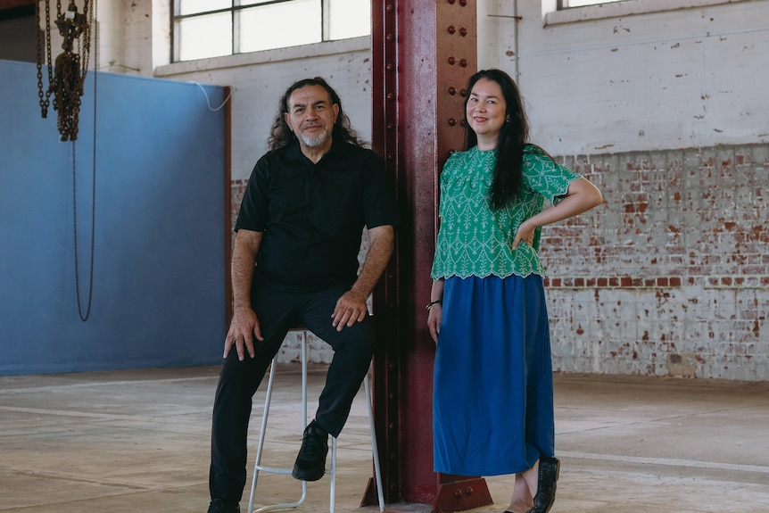 Khaled Sabsabi and exhibition curator Mikala Tai.