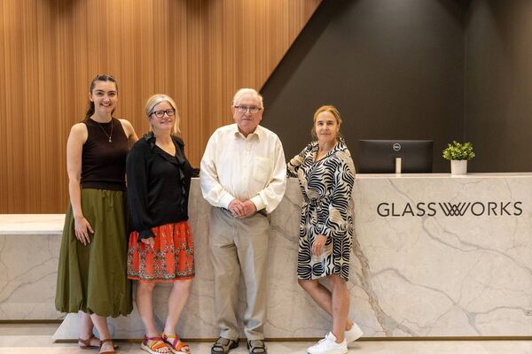 Waterford Crystal photographer, Terry Murphy pictured at Glassworks for the recording of a new SETU podcast with host Mary O’Neill. Also pictured are Laura Power, UNESCO Learning City Project Manager, and SETU and Elaine Sheridan, University Secretary. 
