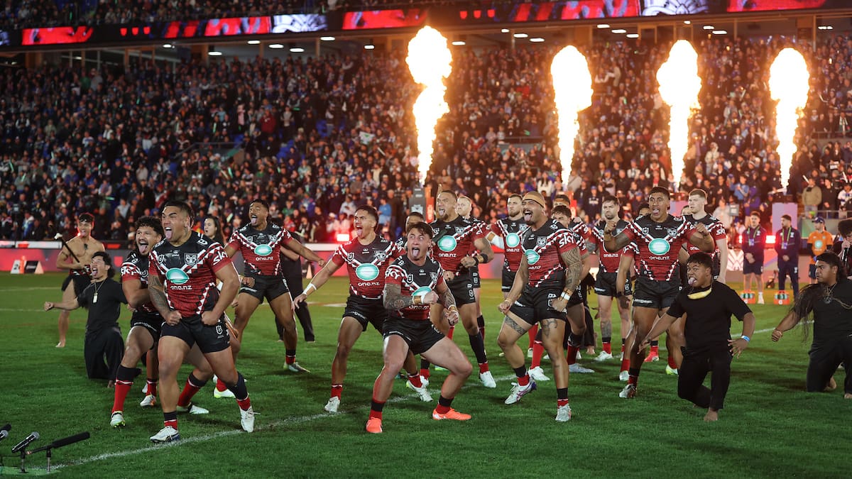 Warriors perform historic Ngā Tamatoa haka before Panthers clash